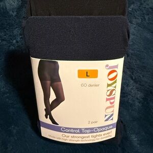 Control Top Opaque Tights 2 pair (1 Pair Black 1 Pair Navy)